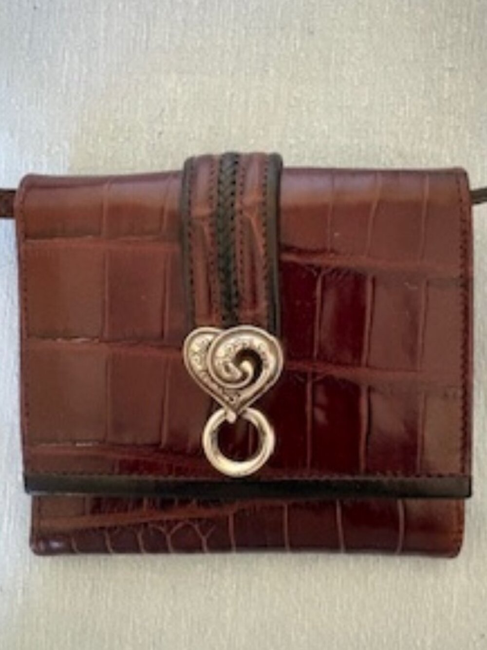 Brighton Faux Croc Crossbody "Wallet on a String"